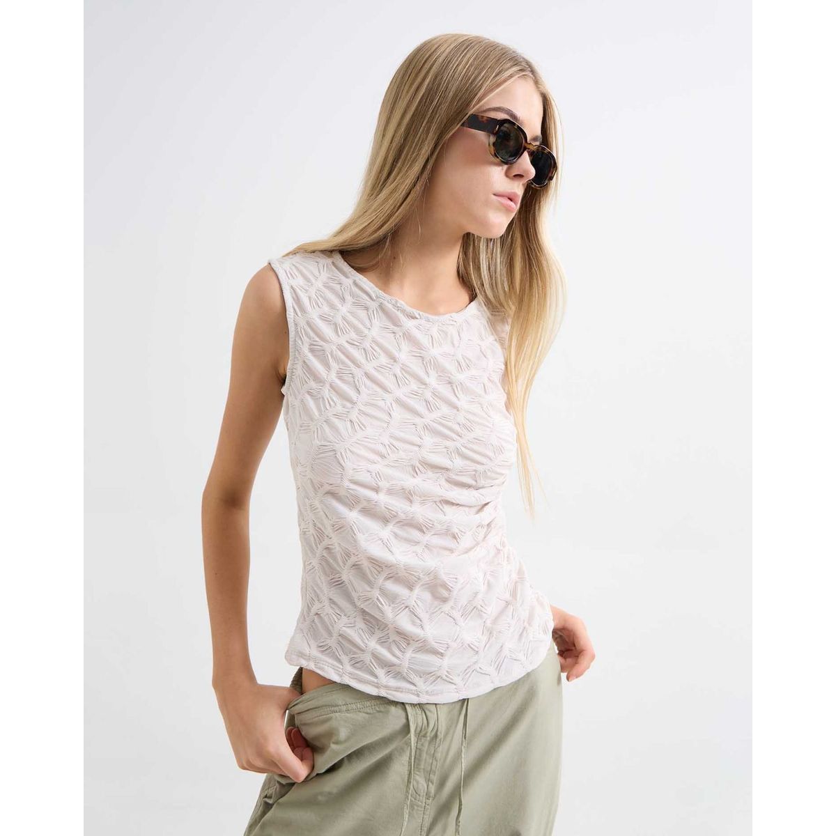 SEVEN SEVEN - Blusa En Efecto Drapeado  Para Mujer Rosa Seven Seven