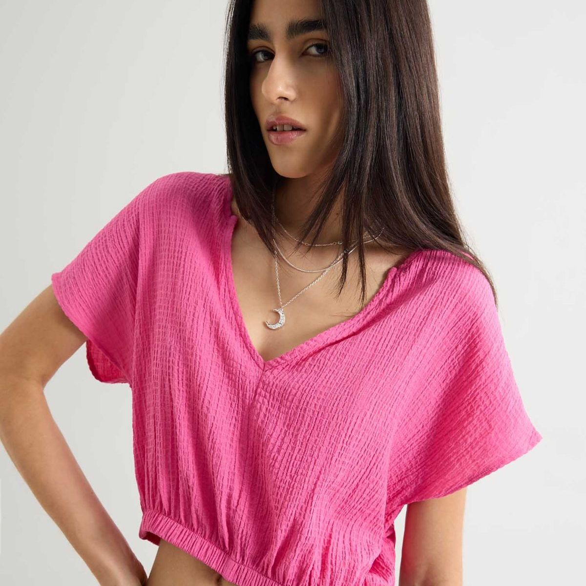 SEVEN SEVEN - Blusa Para Mujer Manga Corta Color Rosa Marca Seven Seven #28124036