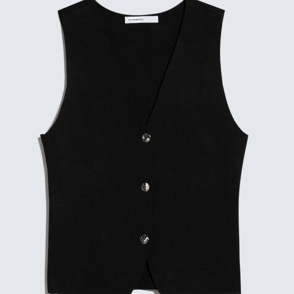 SEVEN SEVEN - Chaleco Para Mujer Punto Color Negro Marca Seven Seven #28250137