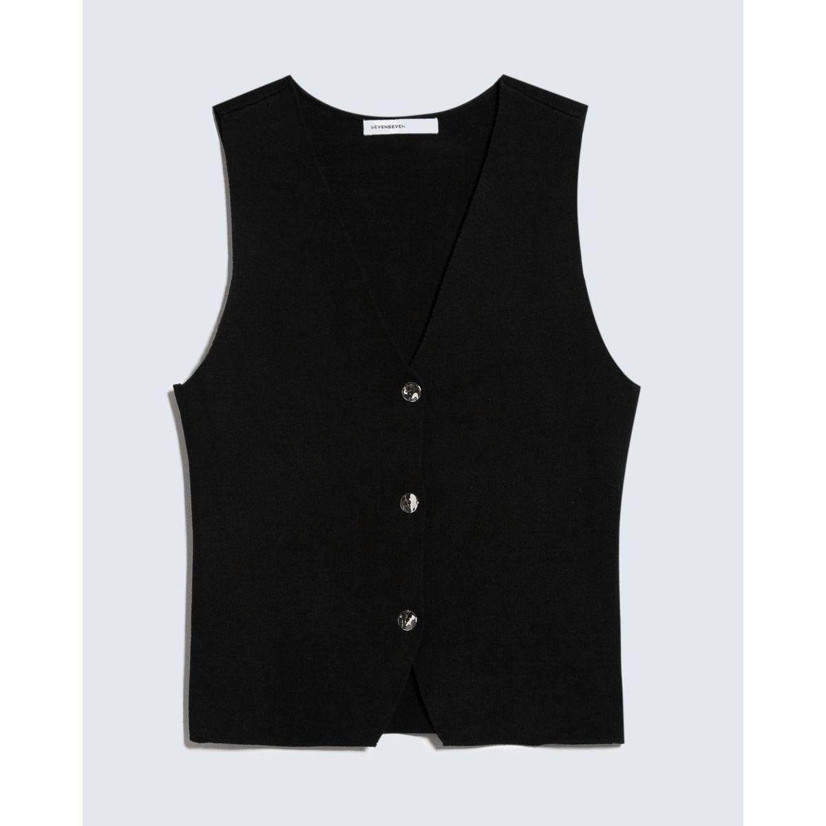 SEVEN SEVEN - Chaleco Para Mujer Punto Color Negro Marca Seven Seven #28250137