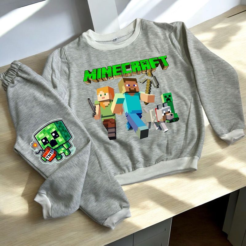 BRYKE - Sudadera Niño Minecraft Gris