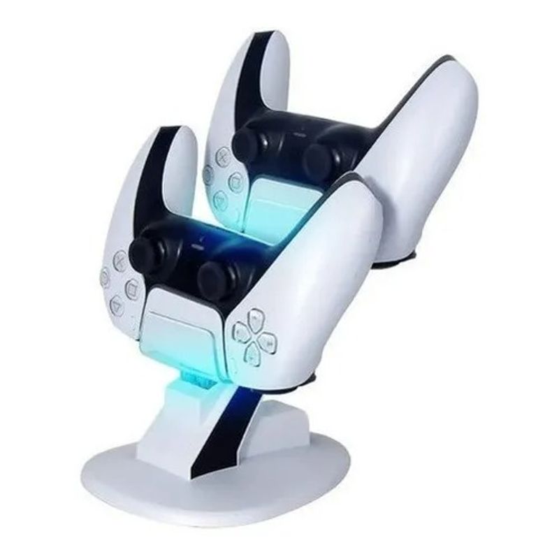 GENERICO - Cargador PS5 base de carga dual simultáneamente con LED
