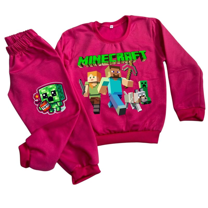 BRYKE - Sudadera Niña Minecraft Fucsia