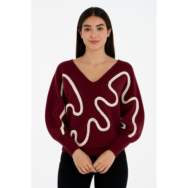 MOLGOA - Suéter para Mujer Cuello V- The Garden