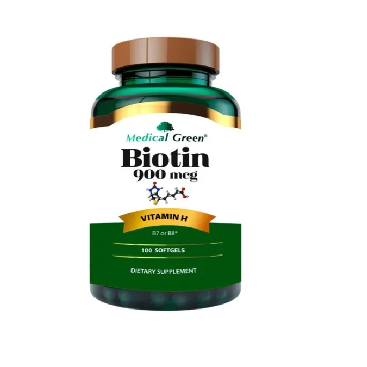 MEDICAL GREEN - BIOTINA 900 MCG X 100 CAPSULAS BLANDAS