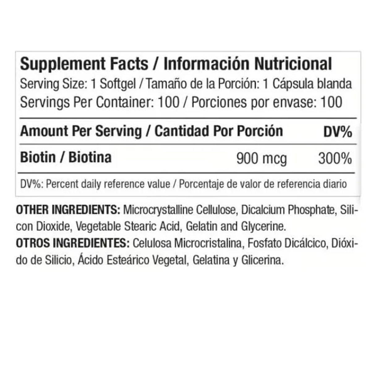 MEDICAL GREEN - BIOTINA 900 MCG X 100 CAPSULAS BLANDAS