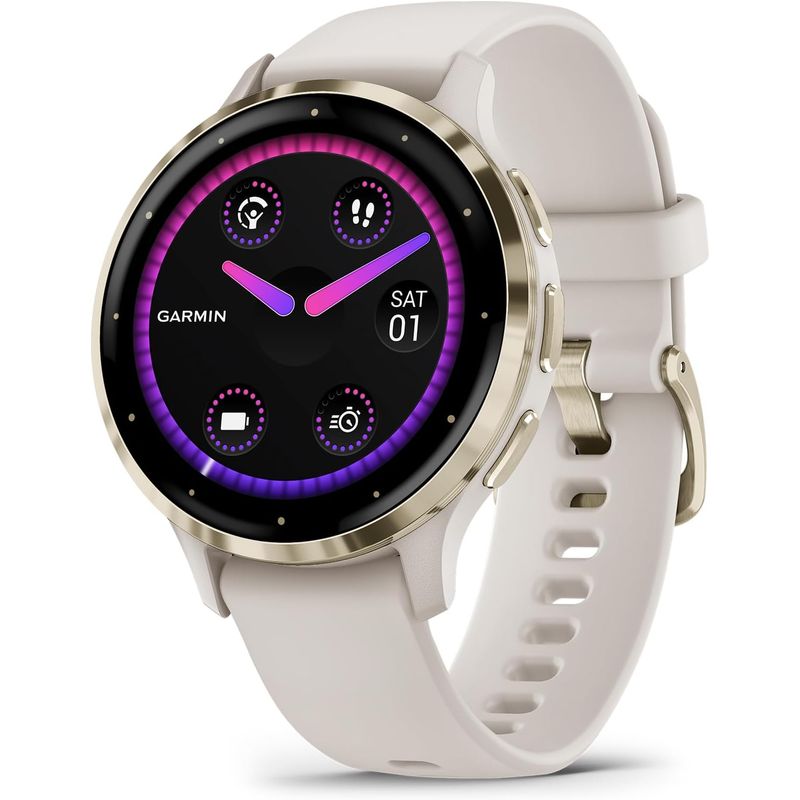 GARMIN - Reloj Garmin Venu 3s Bisel De Acero Inoxidable Dorado Suave