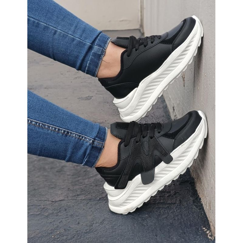 URBAN PLUS - TENIS PARA MUJER NEGROS
