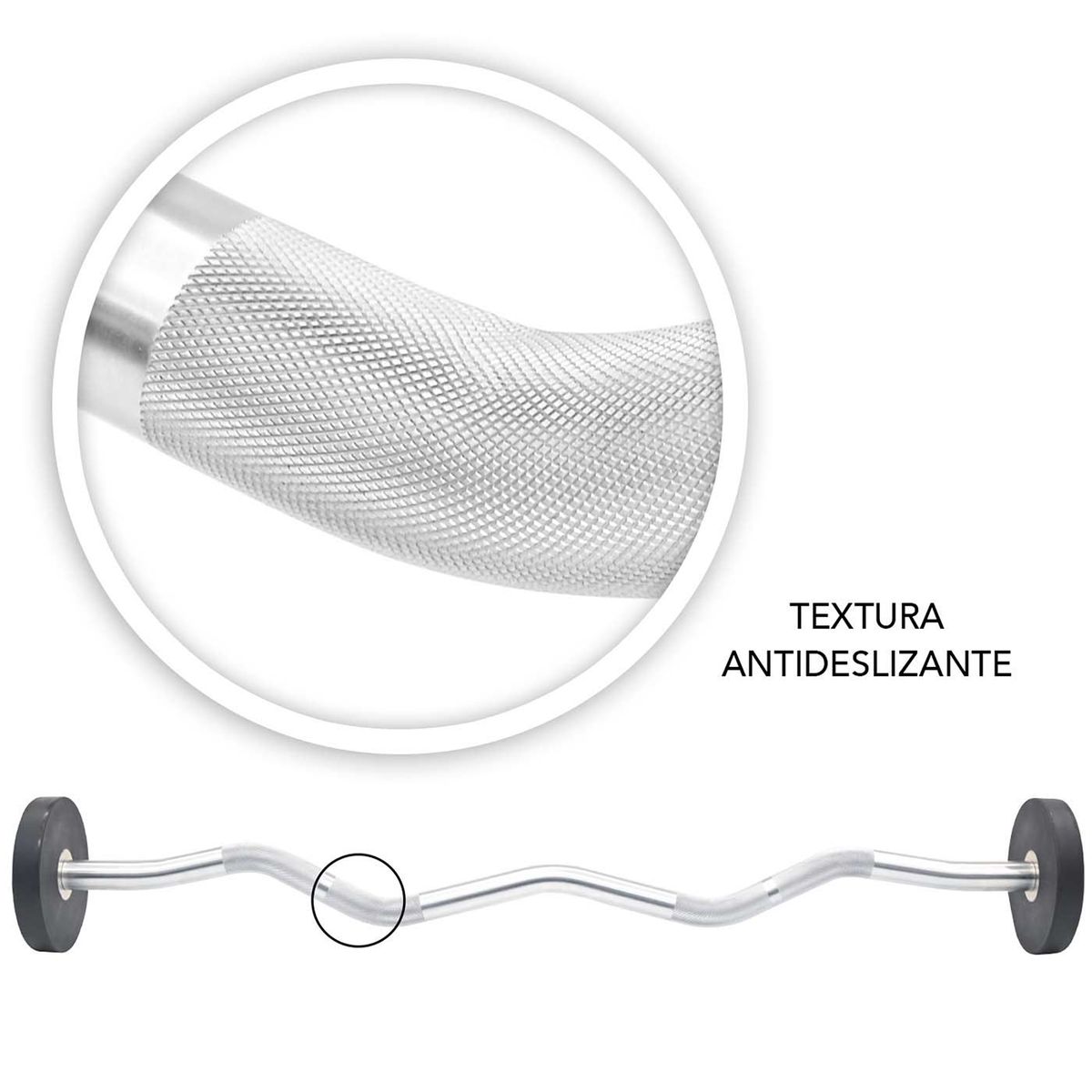 EVOLUTION FITNESS - Barra sellada cromada EVOLUTION de 50 kg