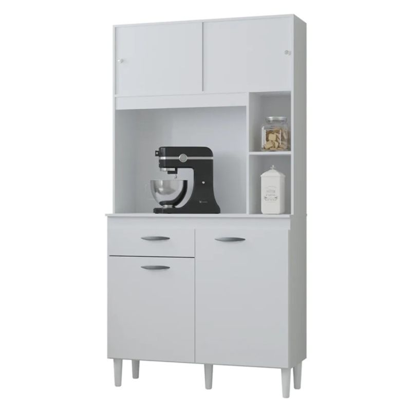 GENERICO - Alacena Mueble Auxiliar de Cocina 5 puertas 1 Cajon / Blanco