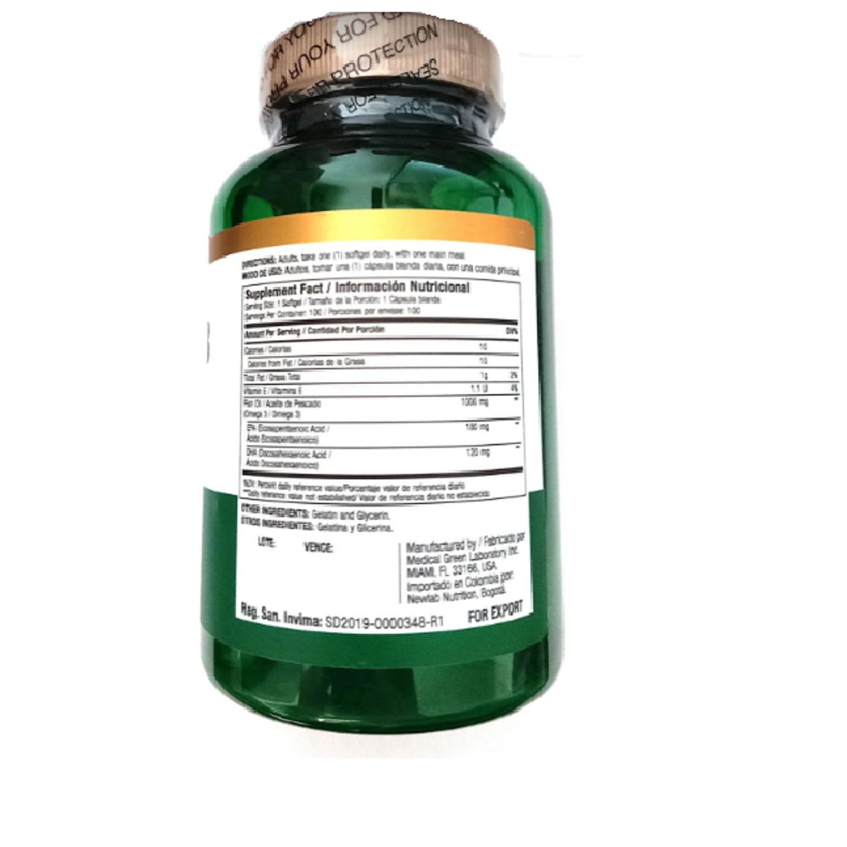 MEDICAL GREEN - OMEGA 3 FISH OIL 1000MG X 100 CAPSULAS BLANDAS