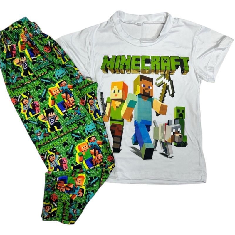 BRYKE - Pijama Niño Minecraft en piel de durazno