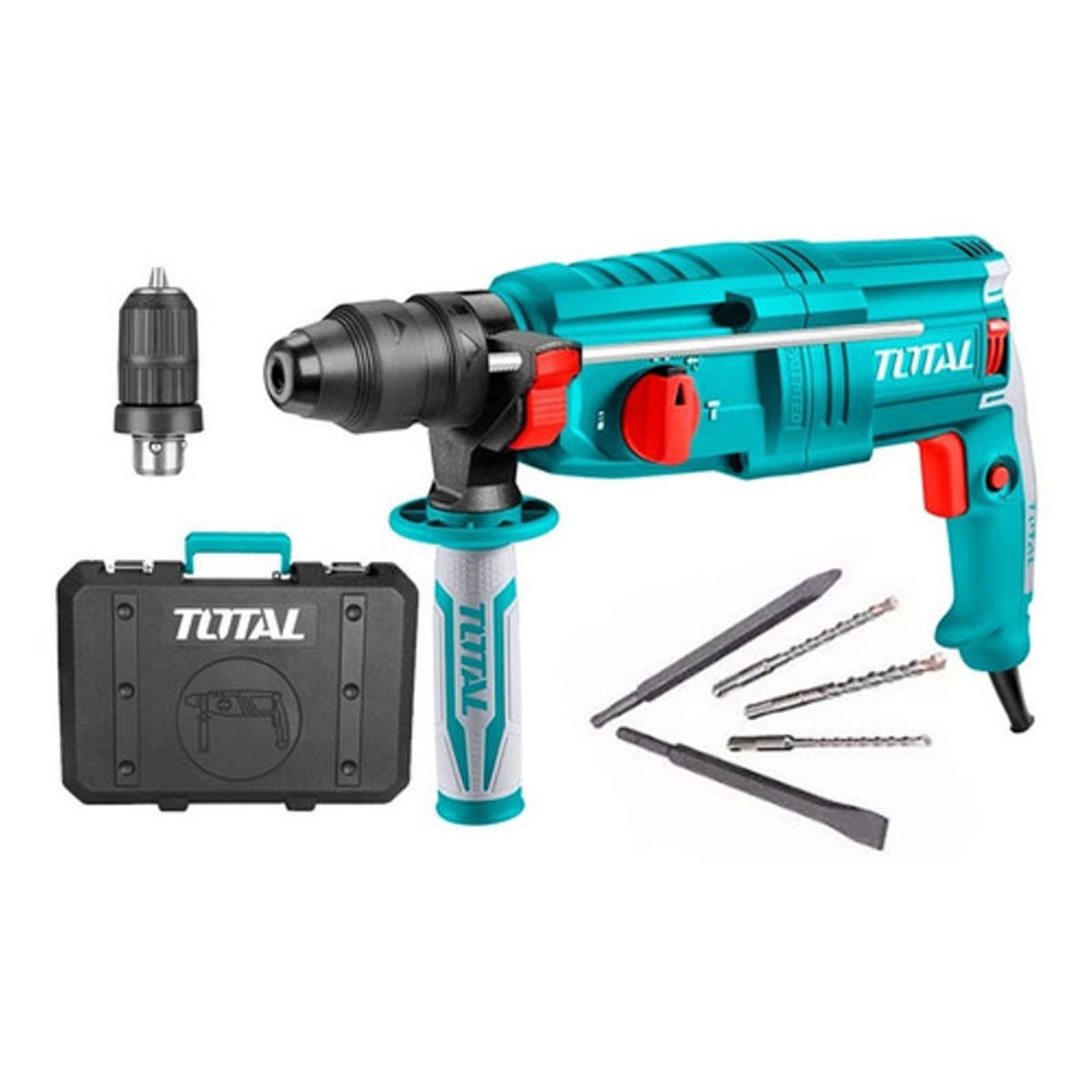 TOTAL - Taladro Rotomartillo sds plus 800w 120v + mandril TOTAL