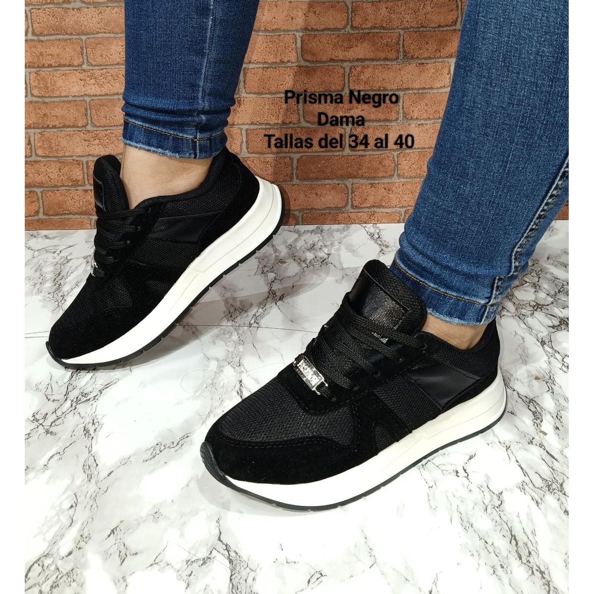 URBAN PLUS - TENIS PARA MUJER NEGROS