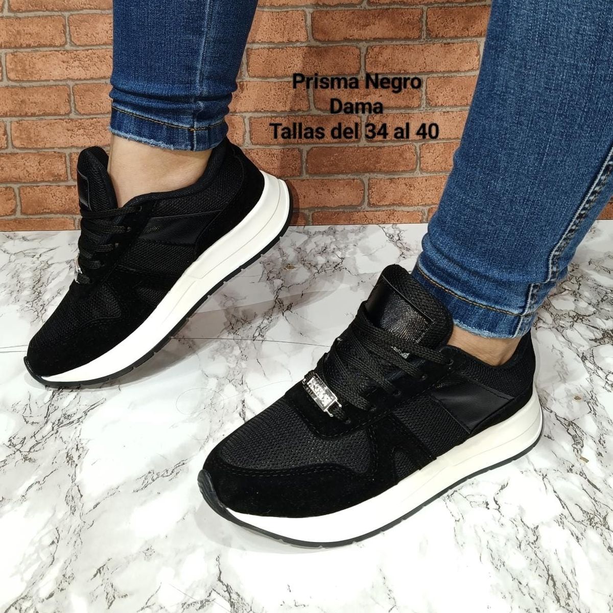 URBAN PLUS - TENIS PARA MUJER NEGROS