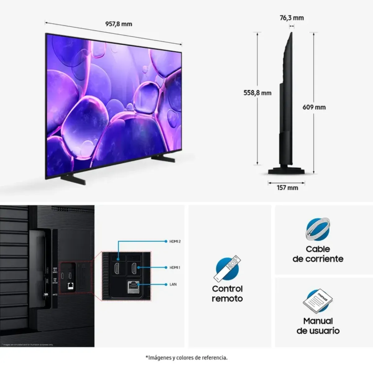 SAMSUNG - Televisor Samsung - 43 pulgadas U8000F 4K UHD Crystal LED Smart TV