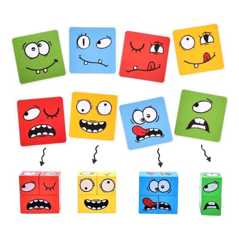 JUGANDO Y EDUCANDO - Juego Didáctico Caras Divertidas De Expresión Para Niños