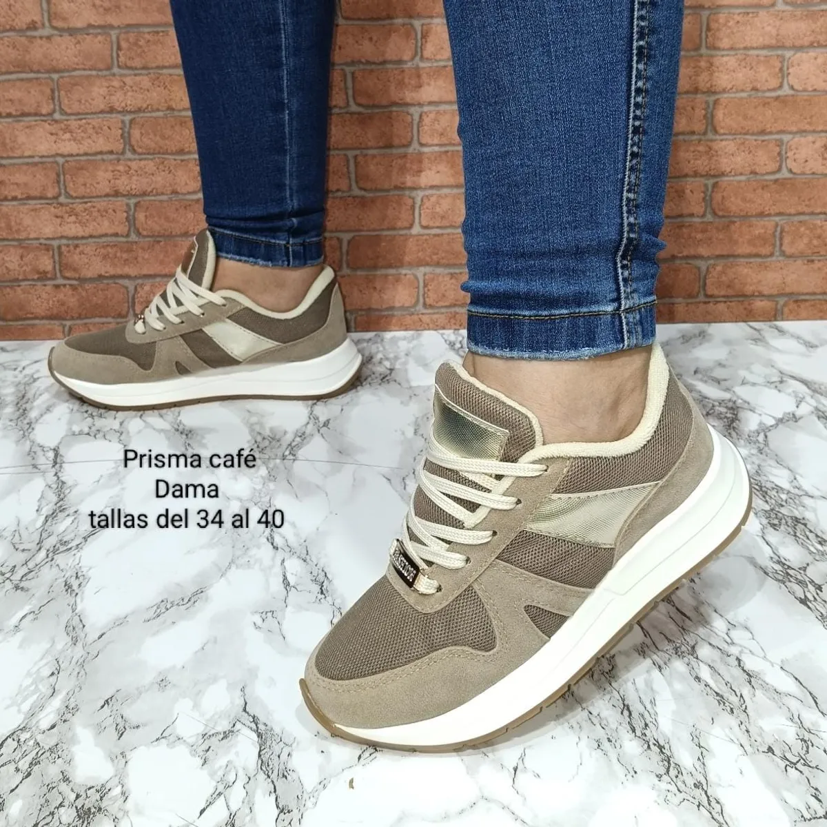 URBAN PLUS - TENIS PARA MUJER CAFE