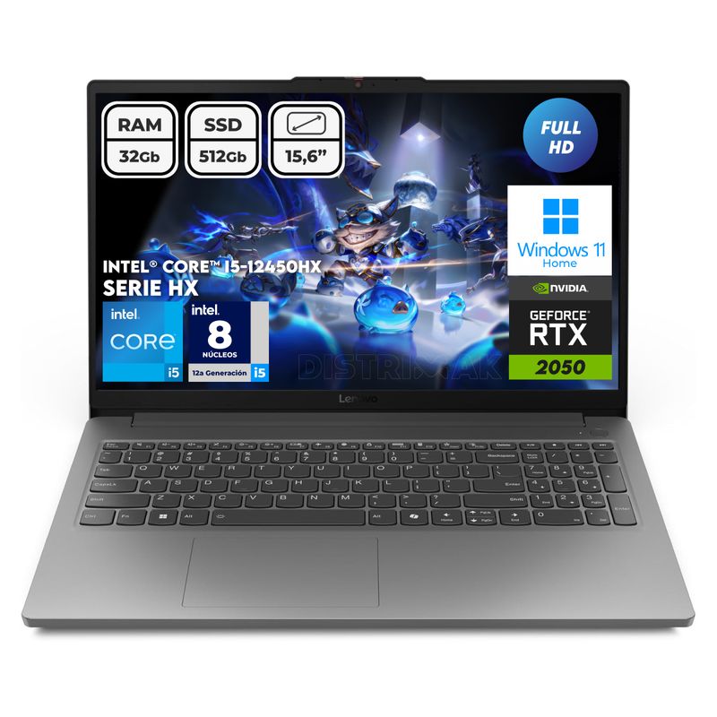LENOVO - Portátil Gamer Lenovo Loq Intel I5 12450hx Ram 32gb Ssd 512gb 2050  Win 11