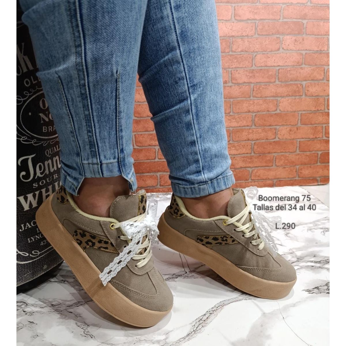 URBAN PLUS - TENIS PARA MUJER CAFE