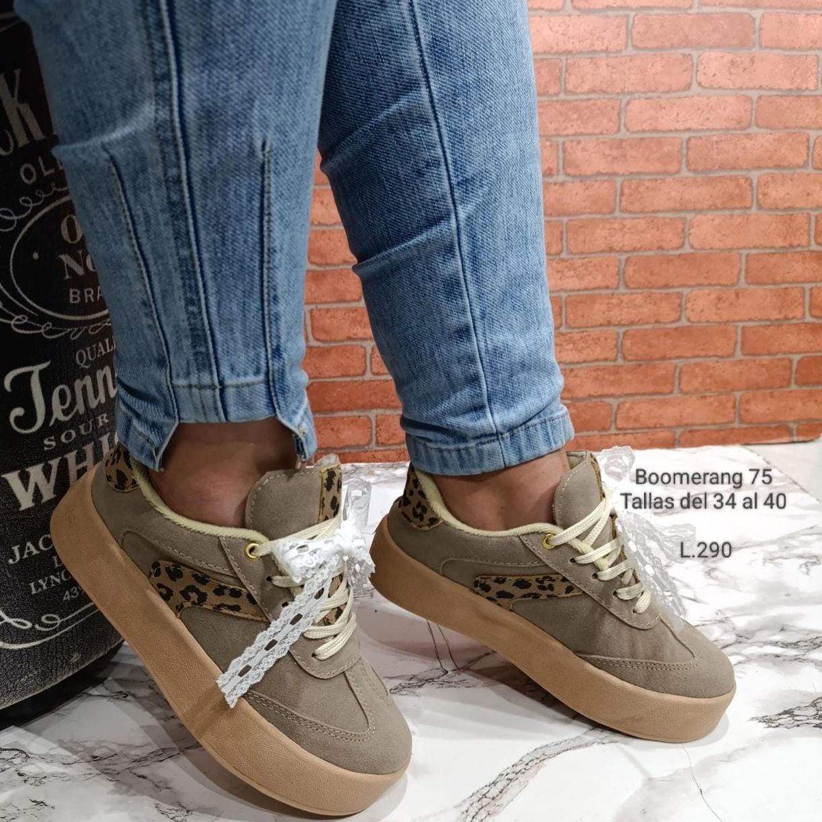 URBAN PLUS - TENIS PARA MUJER CAFE