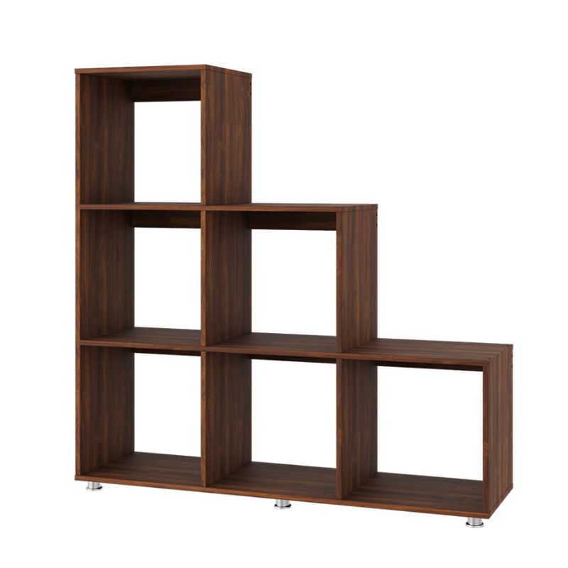 GENERICO - Mueble Biblioteca Escalera 122cm X 128cm X 30cm MED BROWN