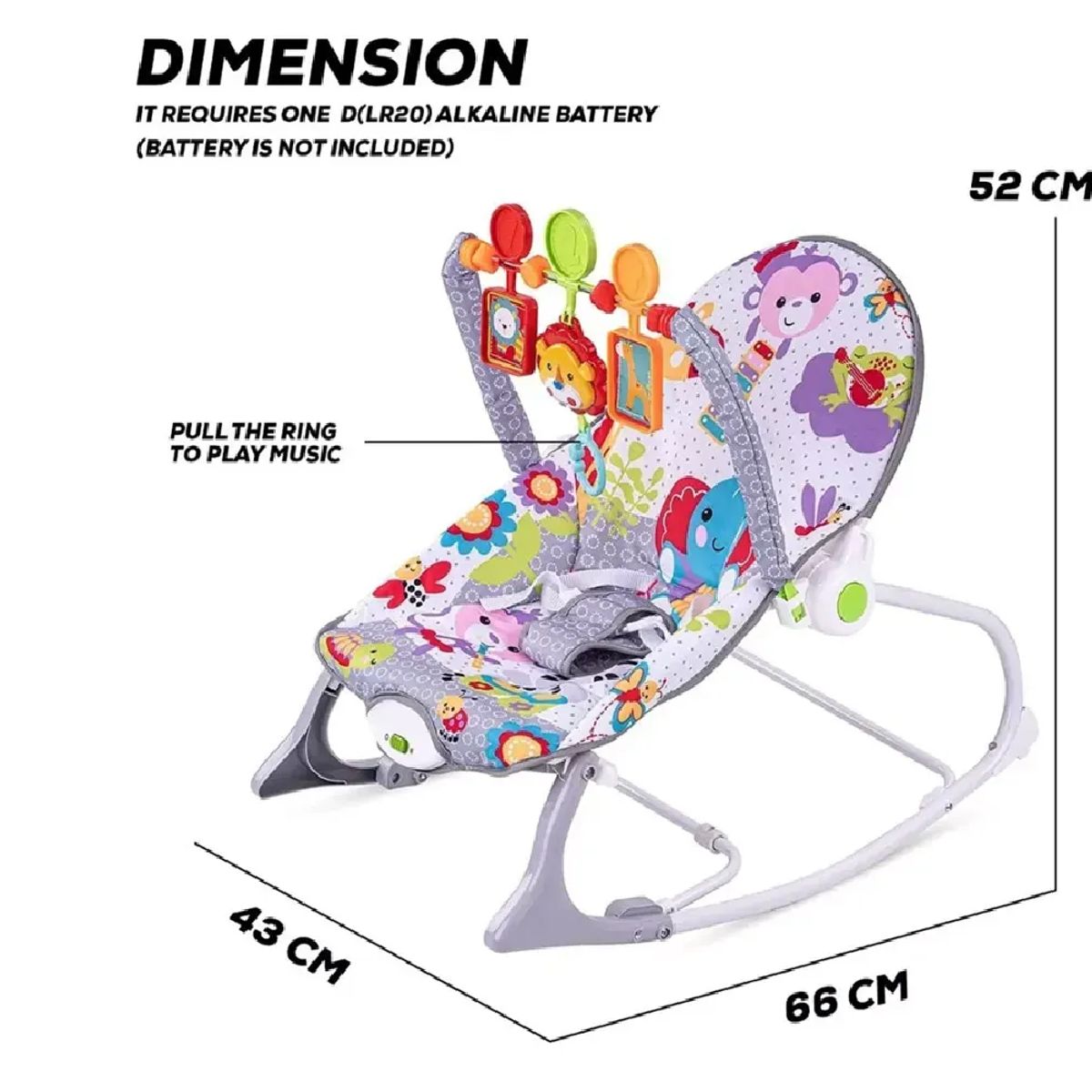 GENERICO - Silla Mecedora Vibradora y Musical para Bebé Interactiva