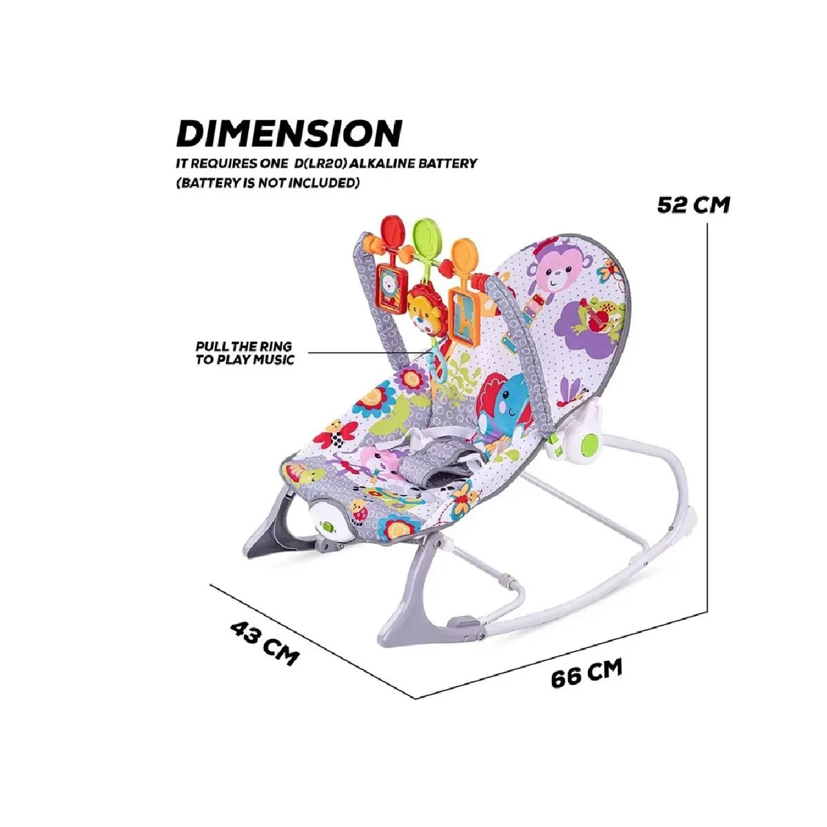 GENERICO - Silla Mecedora Vibradora y Musical para Bebé Interactiva