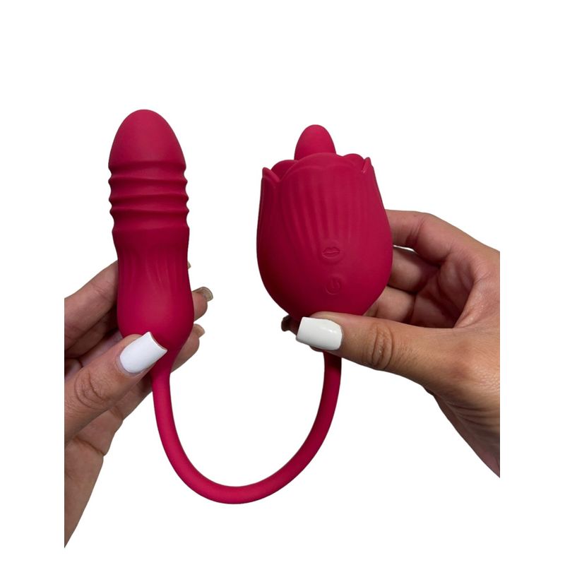 GENERICO - Vibrador Rosa Consolador Punto G Y Clítoris Juguete Sexual-
