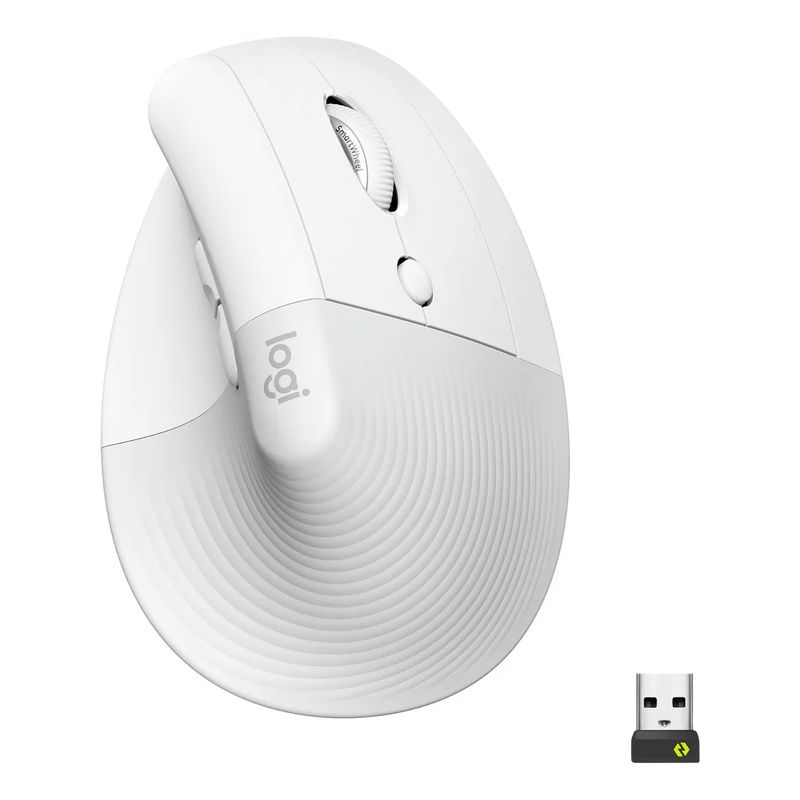 LOGITECH - Mouse Logitech LIFT Vertical Ergonómico Inalámbrico Bluetooth Blanco