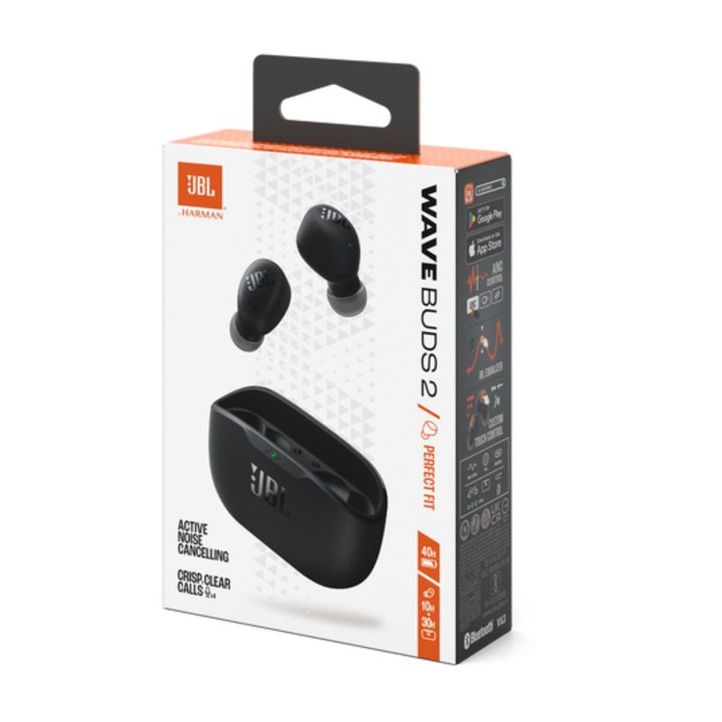 JBL - JBL Audifonos Wave Buds 2 Bluetooth Cancelación Hasta 40 Hrs Negro