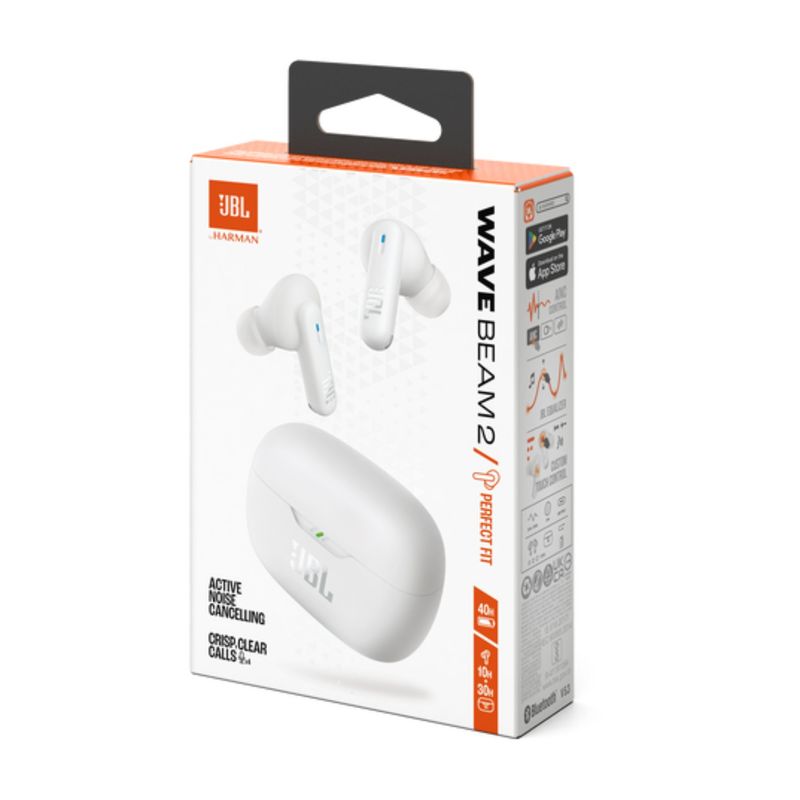 JBL - JBL Audifono Wave Beam 2 Cancelacion Hasta 40 Hrs Inalambrico Blanco