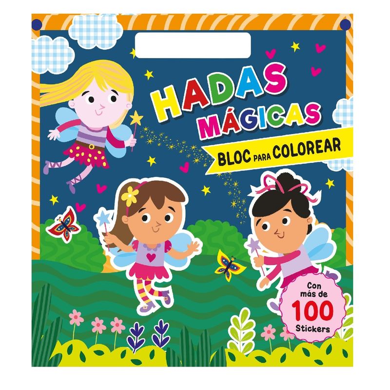 JUGANDO Y EDUCANDO - Libro Para Colorear Hadas De 100 Stickers Niños