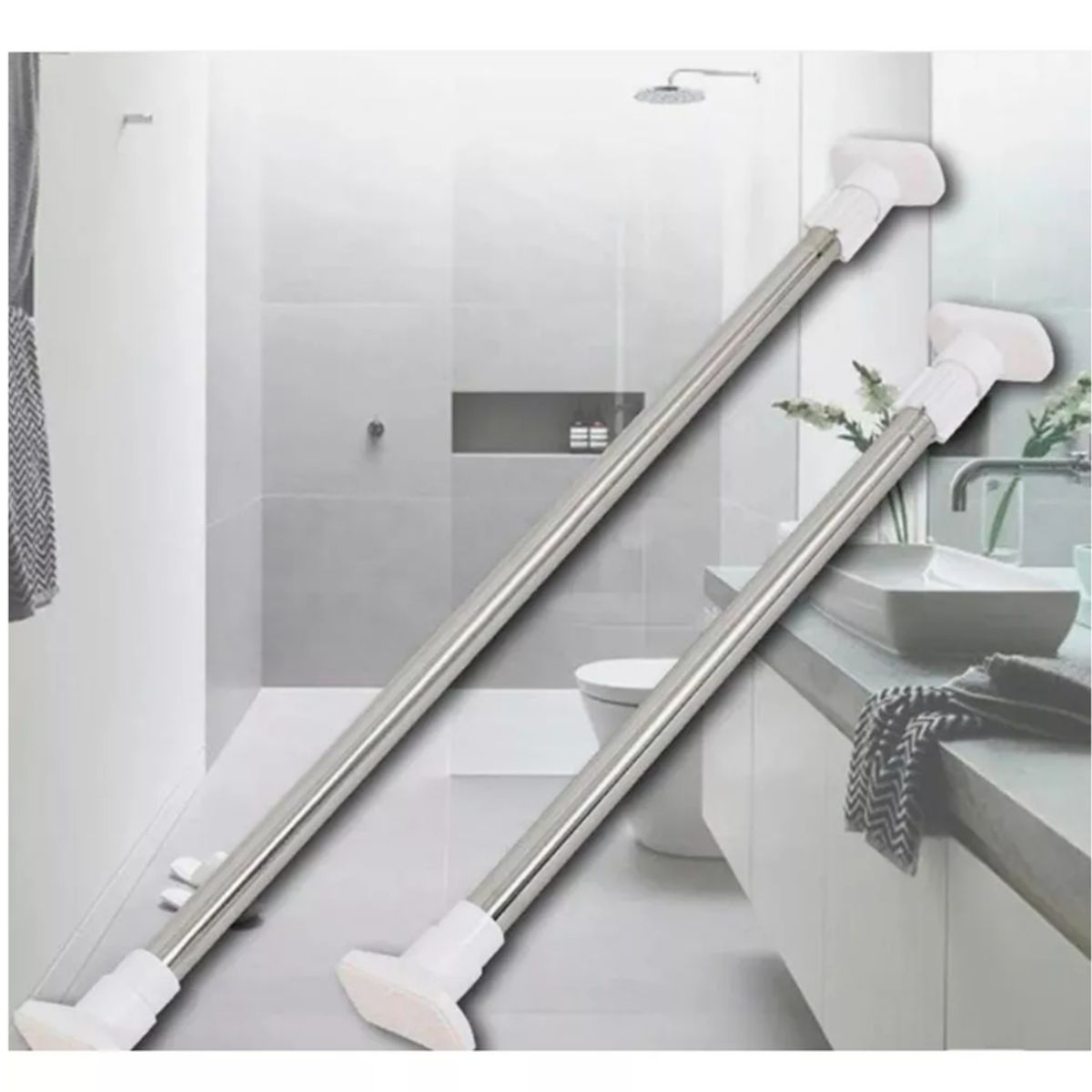 GENERICO - Tubo Expansible Ajustable para colgar ropa cortinas 110cm a 200cm