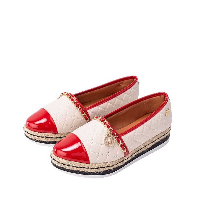 MARIO HERNANDEZ - Baletas Yute Chia Rojo Beige Julia