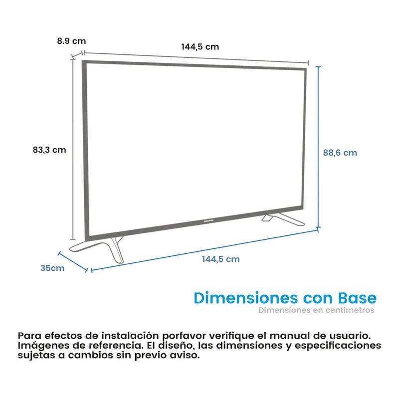 CHALLENGER - Televisor Challenger 65 Pulgadas Led Uhd4k Smart Tv 65kg85