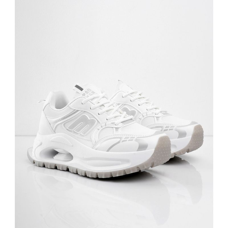 CALZADO ADRENALINA - Tenis de plataforma blancos con diseño XIMENABEI