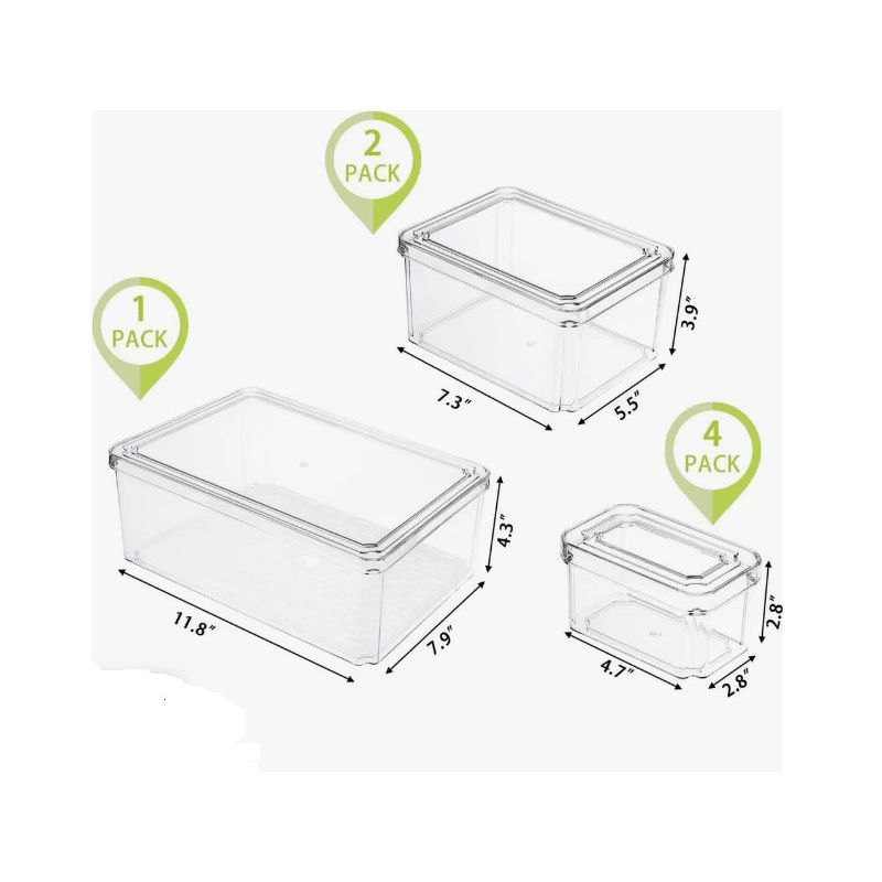 GENERICO - Organizador Nevera Cocina Set 7 Contenedores Con Tapa