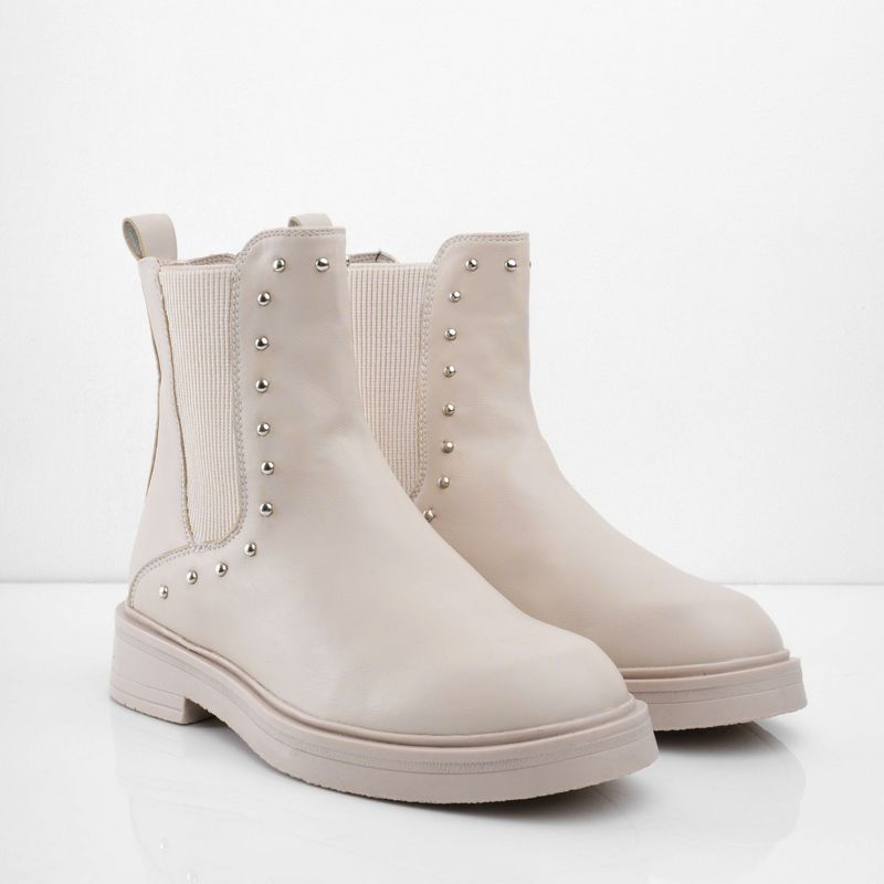 CALZADO ADRENALINA - Botines beige clásicos con taches VANESAHU