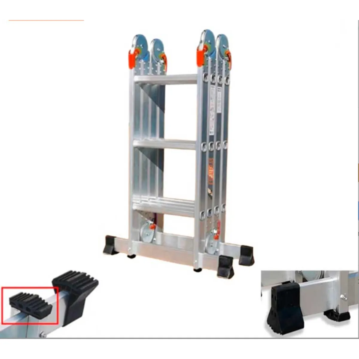 GENERICO - Escalera Multifuncional plegable De 12 Pasos En Aluminio 4x3