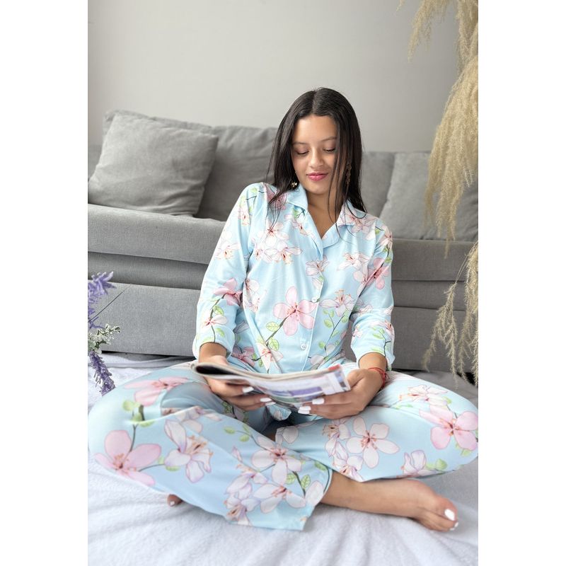 BY MORNING - Pijama DS Ele Floral Azul 1665