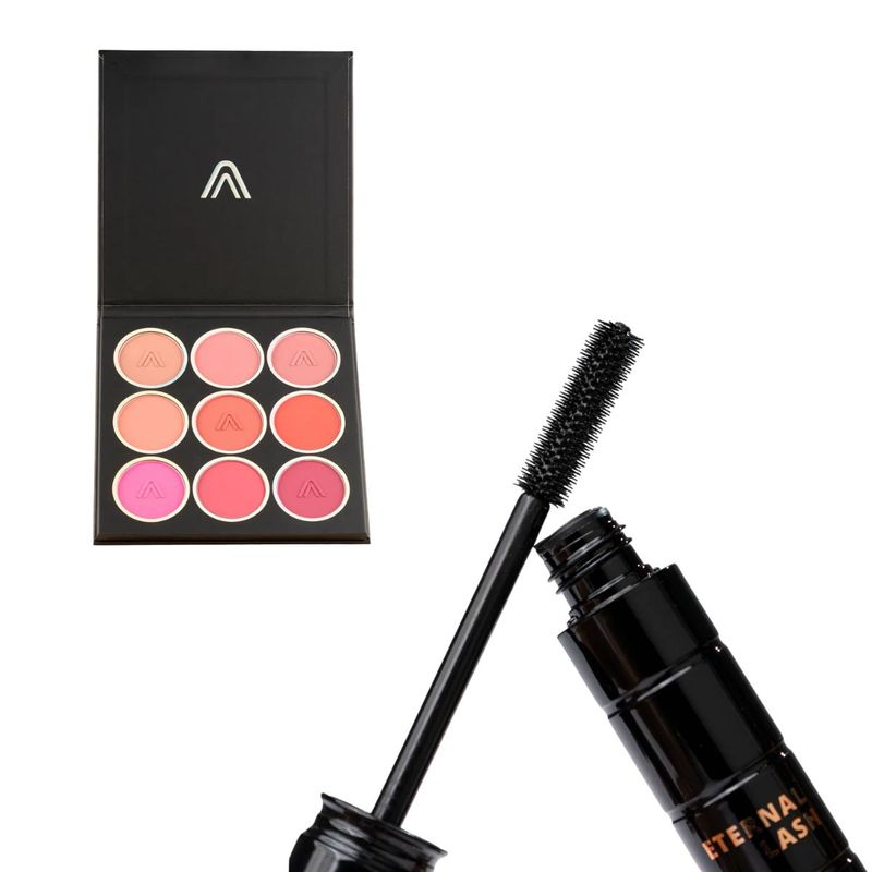 GENERICO - Paleta Rubores 9Blush Atenea +  Pestanina Eternal Lash Anik