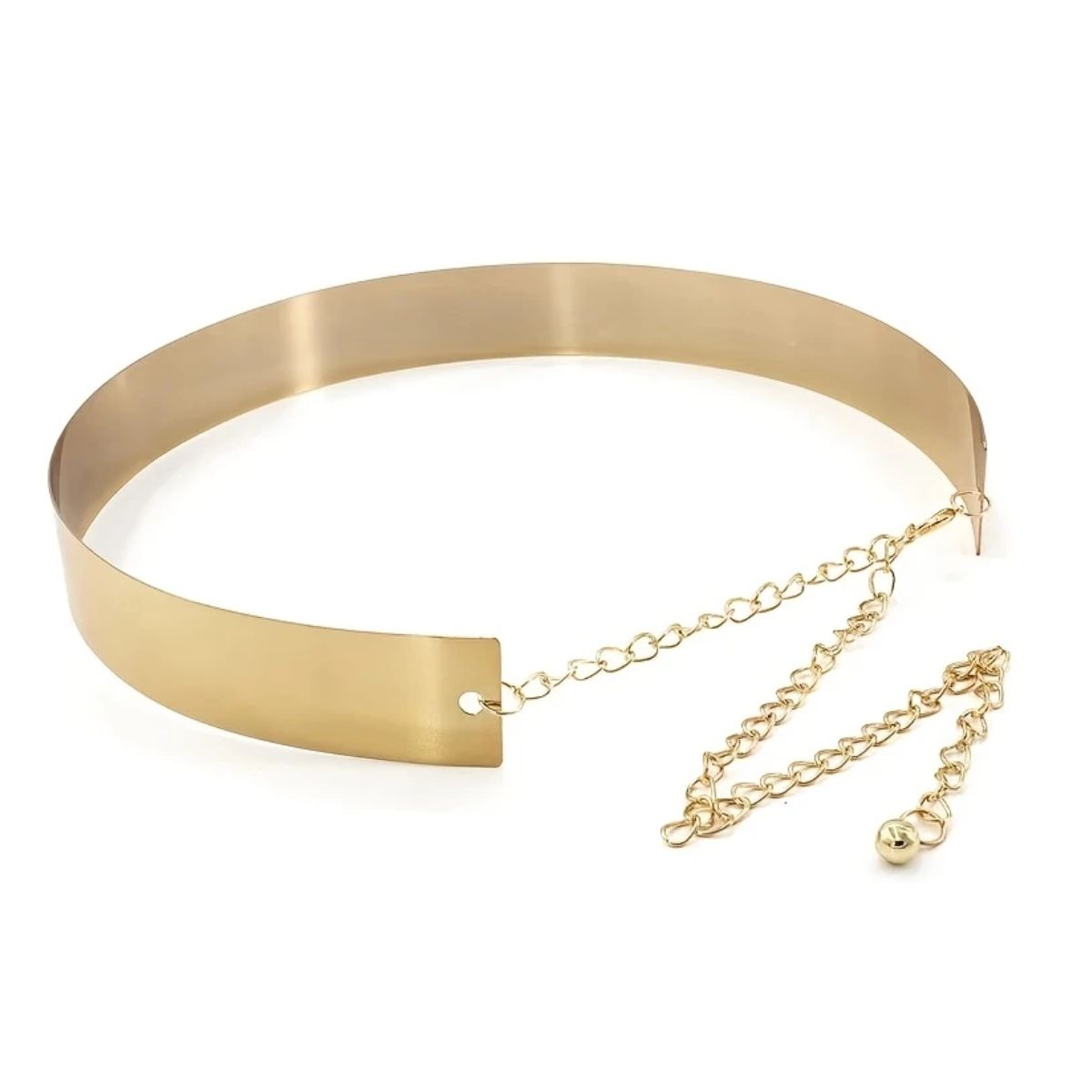 NEGRELI - Cinturón Metálico Dorado Ajustable para Mujer  Elegancia Minimalista