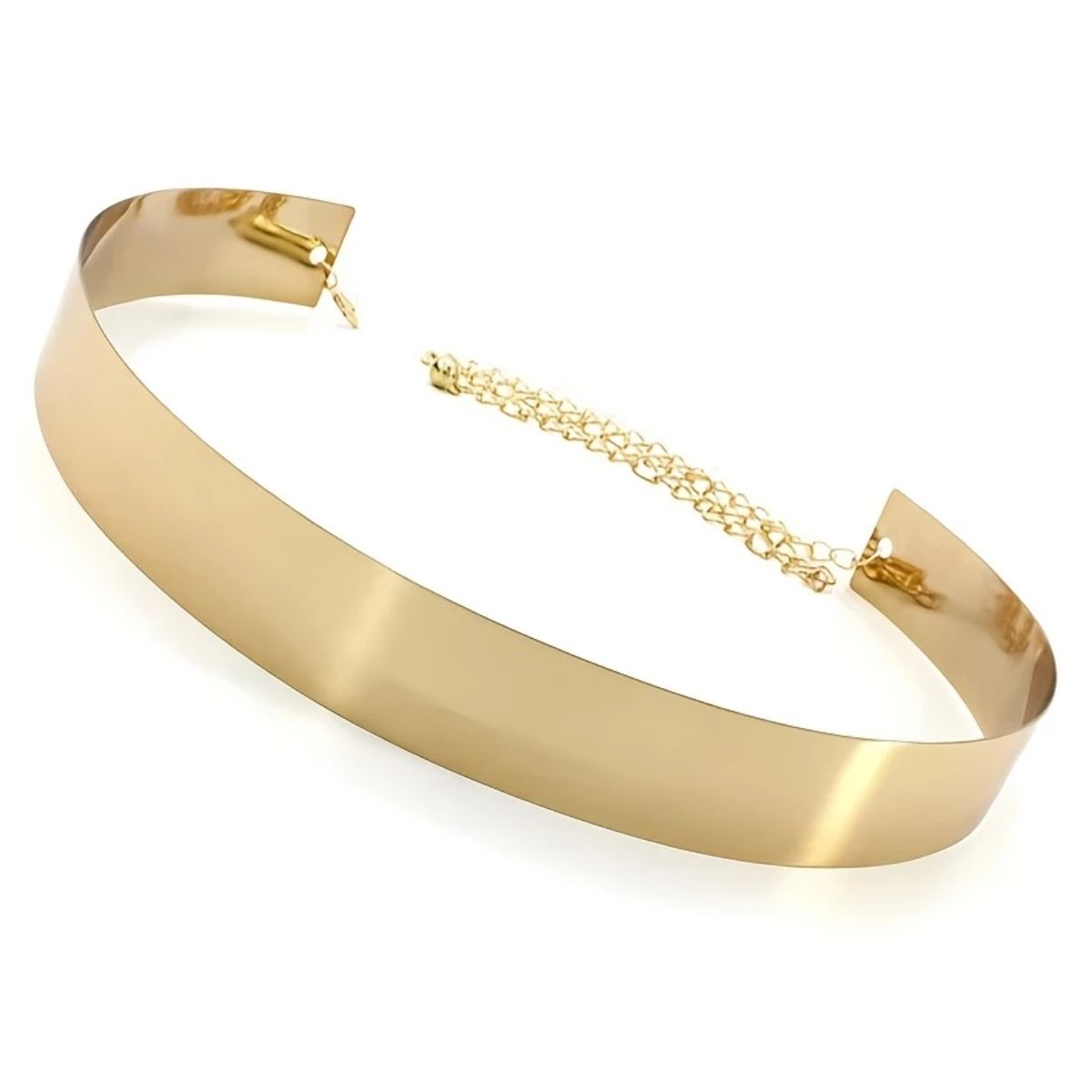 NEGRELI - Cinturón Metálico Dorado Ajustable para Mujer  Elegancia Minimalista