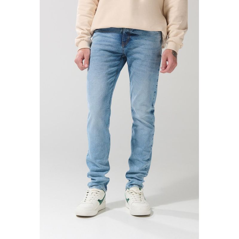 KOAJ - KOAJ Jean slim para hombre en tono azul claro cuenta con tir Hombre