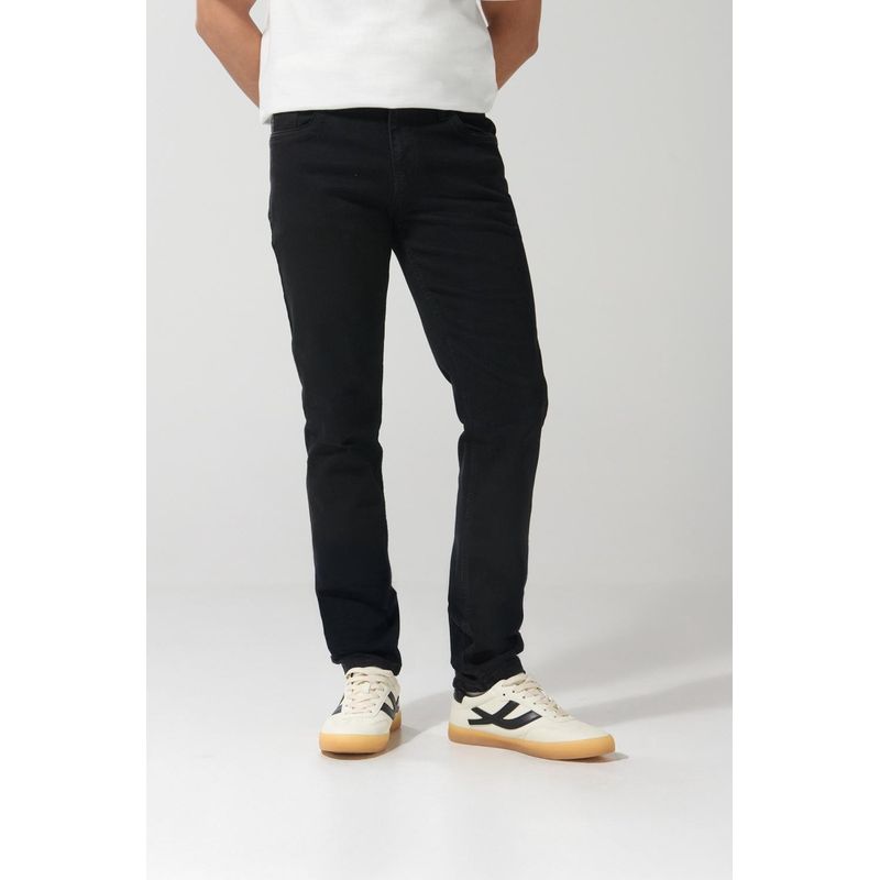 KOAJ - KOAJ Jean negro skinny tiro bajo con ajuste ceñido y bolsill Hombre