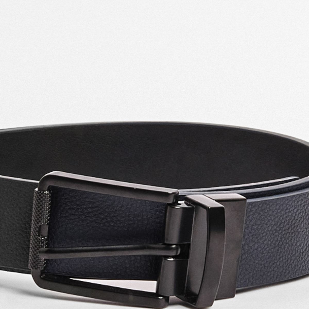 KOAJ - KOAJ Cinturón azul intenso con sistema reversible y texturas Hombre