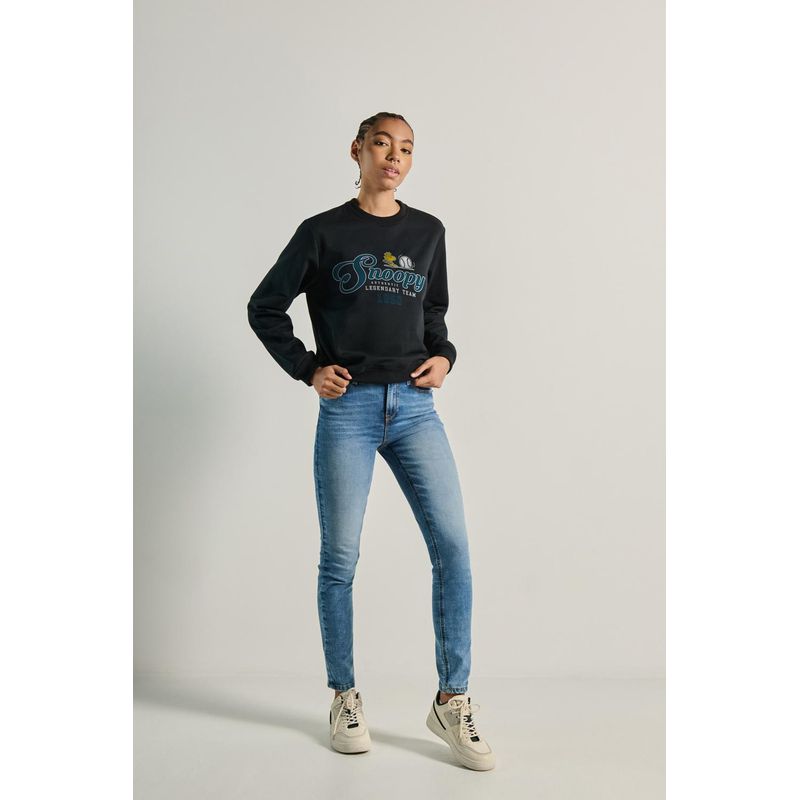 KOAJ - KOAJ Buzo unicolor cuello redondo para mujer, elaborado en t Mujer