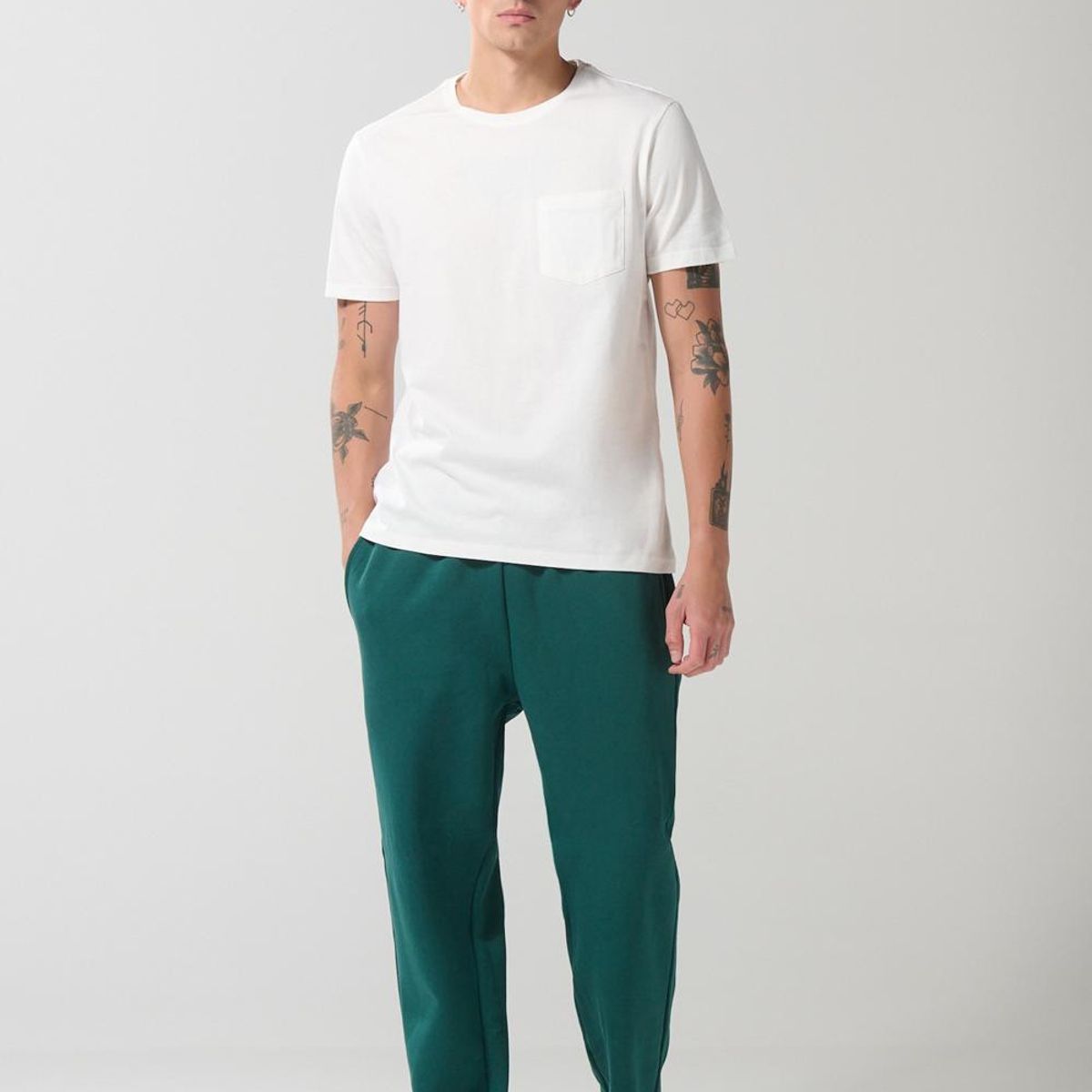 KOAJ - KOAJ Pantalón jogger verde intenso con bota recta y bolsillo Hombre