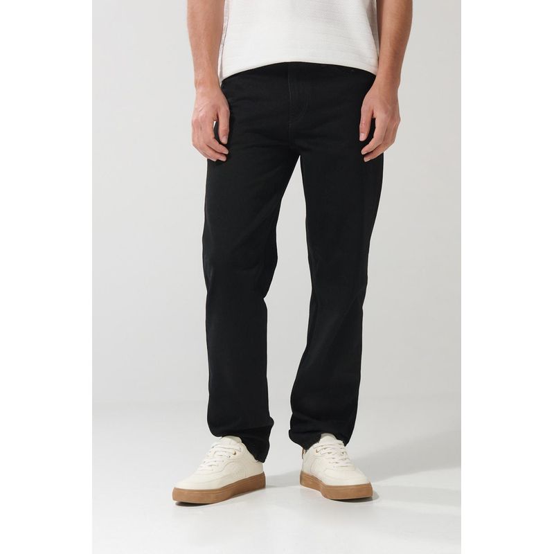 KOAJ - KOAJ Jean negro tipo 90´S con bolsillos, bota recta y tiro b Hombre
